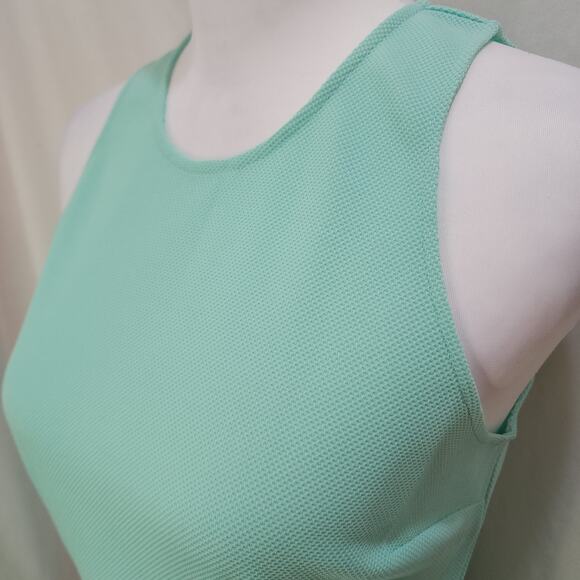 Charming Charlie Mint Green Sleeveless Textured Summer Spring Pleated Dress, S - Picture 3 of 7